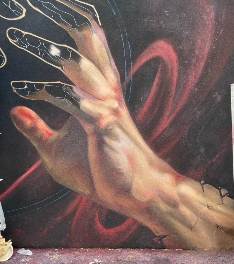 Mural de graffiti por la dana en Chiva