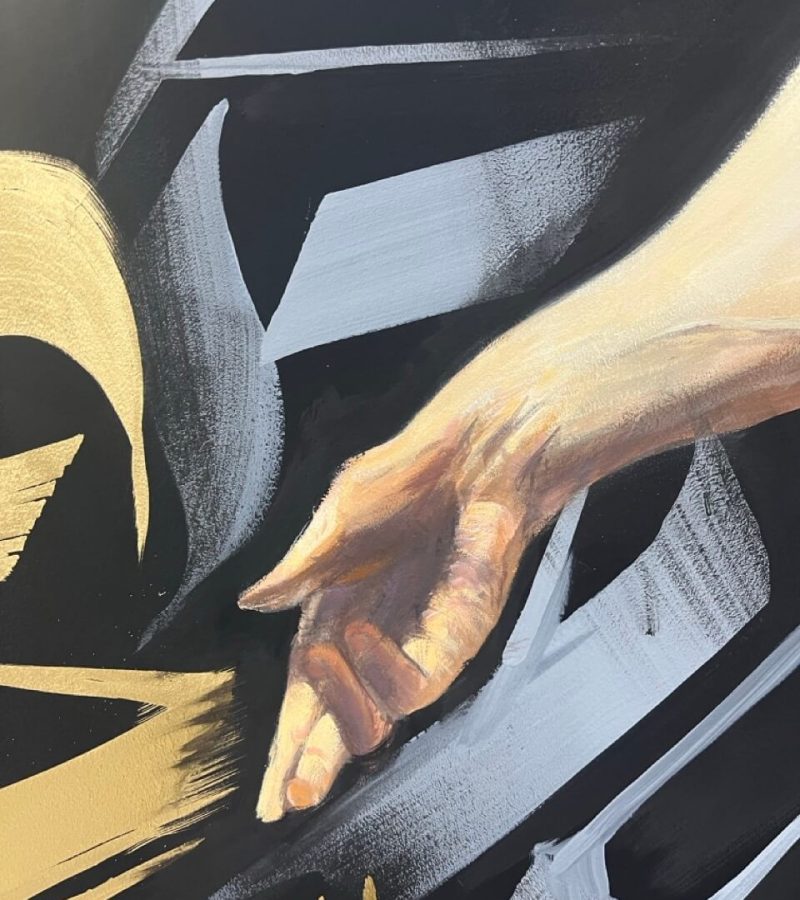 Mural de graffiti en estudio de tatuajes de Valencia