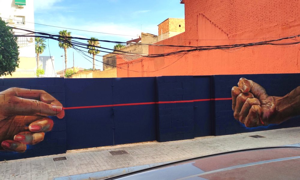 Mano graffiti, mural hilo